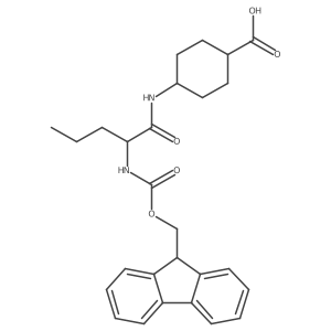 (1rs,4rs)-4-[(2R)-2-({[(9H-fluoren-9-yl)methoxy]carbonyl}amino)pentanamido]cyclohexane-1-carboxylic acid Structure