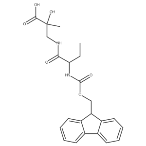 3-[(2S)-2-({[(9H-fluoren-9-yl)methoxy]carbonyl}amino)butanamido]-2-hydroxy-2-methylpropanoic acid结构式
