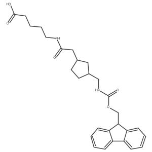 5-(2-{3-[({[(9H-fluoren-9-yl)methoxy]carbonyl}amino)methyl]cyclopentyl}acetamido)pentanoic acid Structure