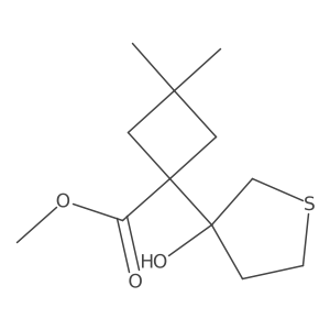 Methyl 1-(3-hydroxythiolan-3-yl)-3,3-dimethylcyclobutane-1-carboxylate结构式
