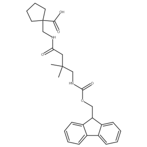 1-{[4-({[(9H-fluoren-9-yl)methoxy]carbonyl}amino)-3,3-dimethylbutanamido]methyl}cyclopentane-1-carboxylic acid结构式