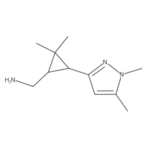 rac-[(1R,3R)-3-(1,5-dimethyl-1H-pyrazol-3-yl)-2,2-dimethylcyclopropyl]methanamine结构式