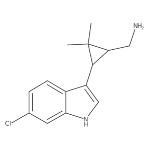 [3-(6-chloro-1H-indol-3-yl)-2,2-dimethylcyclopropyl]methanamine结构式