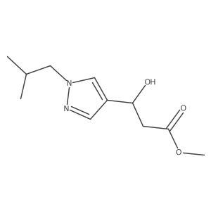 methyl 3-hydroxy-3-[1-(2-methylpropyl)-1H-pyrazol-4-yl]propanoate结构式
