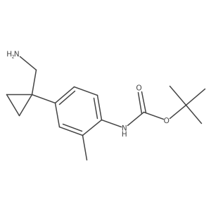 tert-butyl N-{4-[1-(aminomethyl)cyclopropyl]-2-methylphenyl}carbamate结构式