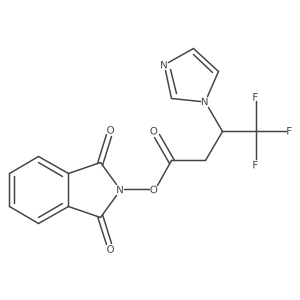 1,3-dioxo-2,3-dihydro-1H-isoindol-2-yl 4,4,4-trifluoro-3-(1H-imidazol-1-yl)butanoate结构式