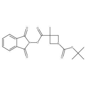 1-(Tert-butyl) 3-(1,3-dioxoisoindolin-2-YL) 3-methylazetidine-1,3-dicarboxylate结构式