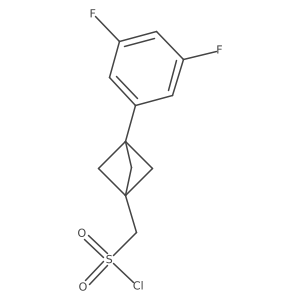 [3-(3,5-Difluorophenyl)-1-bicyclo[1.1.1]pentanyl]methanesulfonyl chloride结构式