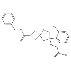 2-({2-[(Benzyloxy)carbonyl]-7-(3-bromopyridin-4-yl)-5-oxa-2-azaspiro[3.4]octan-7-yl}oxy)acetic acid Structure