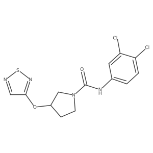 N-(3,4-Dichlorophenyl)-3-(1,2,5-thiadiazol-3-yloxy)pyrrolidine-1-carboxamide Structure