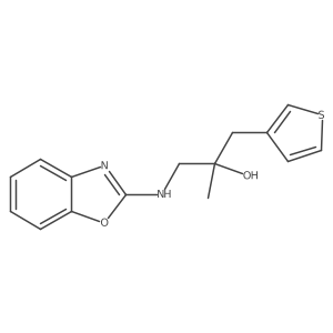 1-[(1,3-Benzoxazol-2-yl)amino]-2-methyl-3-(thiophen-3-yl)propan-2-ol结构式