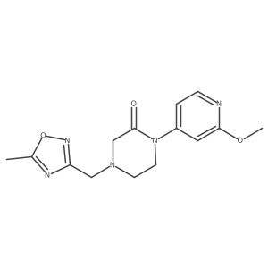 1-(2-Methoxypyridin-4-yl)-4-[(5-methyl-1,2,4-oxadiazol-3-yl)methyl]piperazin-2-one Structure