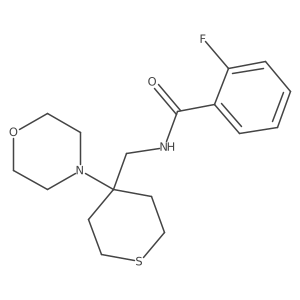 2-fluoro-N-{[4-(morpholin-4-yl)thian-4-yl]methyl}benzamide Structure