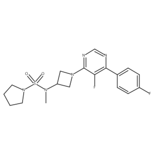 N-{1-[5-fluoro-6-(4-fluorophenyl)pyrimidin-4-yl]azetidin-3-yl}-N-methylpyrrolidine-1-sulfonamide Structure