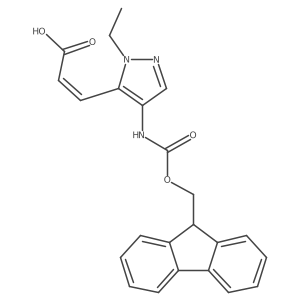 (2E)-3-[1-ethyl-4-({[(9H-fluoren-9-yl)methoxy]carbonyl}amino)-1H-pyrazol-5-yl]prop-2-enoic acid结构式