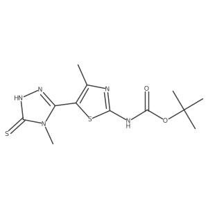 tert-butyl N-[4-methyl-5-(4-methyl-5-sulfanyl-4H-1,2,4-triazol-3-yl)-1,3-thiazol-2-yl]carbamate Structure