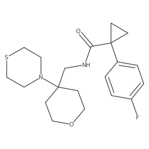1-(4-fluorophenyl)-N-{[4-(thiomorpholin-4-yl)oxan-4-yl]methyl}cyclopropane-1-carboxamide Structure