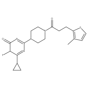 6-cyclopropyl-5-fluoro-2-[4-[3-(3-methylthiophen-2-yl)propanoyl]piperazin-1-yl]-5H-pyrimidin-4-one Structure