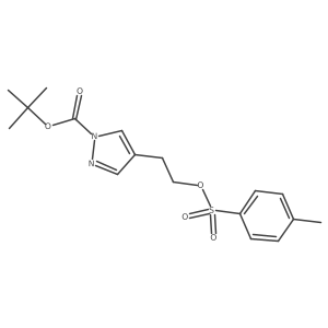 tert-butyl 4-(2-(tosyloxy)ethyl)-1H-pyrazole-1-carboxylate Structure