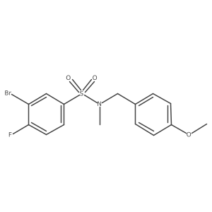3-Bromo-4-fluoro-N-[(4-methoxyphenyl)methyl]-N-methylbenzenesulfonamide结构式