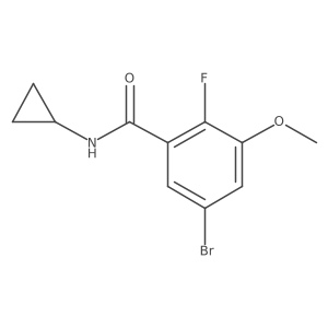 5-Bromo-N-cyclopropyl-2-fluoro-3-methoxybenzamide结构式
