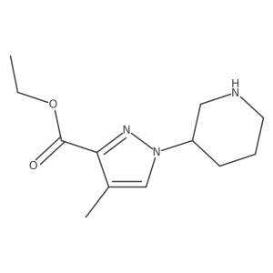 ethyl 4-methyl-1-(piperidin-3-yl)-1H-pyrazole-3-carboxylate结构式
