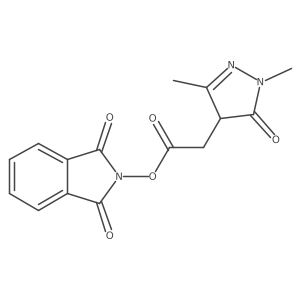 1,3-dioxo-2,3-dihydro-1H-isoindol-2-yl 2-(1,3-dimethyl-5-oxo-4,5-dihydro-1H-pyrazol-4-yl)acetate结构式