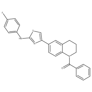 4-(1-benzoyl-1,2,3,4-tetrahydroquinolin-6-yl)-N-(4-fluorophenyl)-1,3-thiazol-2-amine结构式