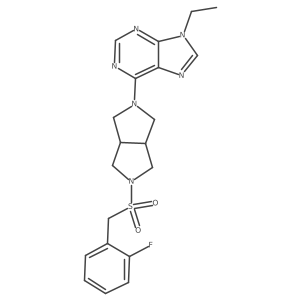 9-ethyl-6-{5-[(2-fluorophenyl)methanesulfonyl]-octahydropyrrolo[3,4-c]pyrrol-2-yl}-9H-purine结构式