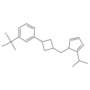 2-(3-{[2-(propan-2-yl)-1H-imidazol-1-yl]methyl}azetidin-1-yl)-4-(trifluoromethyl)pyridine结构式