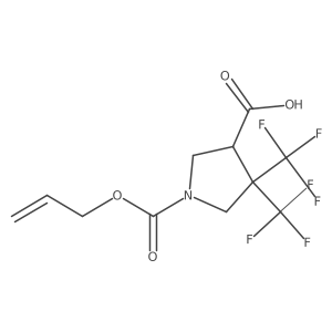 1-[(Prop-2-en-1-yloxy)carbonyl]-4,4-bis(trifluoromethyl)pyrrolidine-3-carboxylic acid结构式