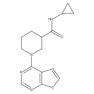 N-cyclopropyl-1-{thieno[2,3-d]pyrimidin-4-yl}piperidine-3-carboxamide结构式