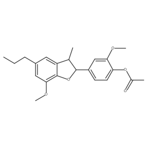 Phenol, 4-(2,3-dihydro-7-methoxy-3-methyl-5-propyl-2-benzofuranyl)-2-methoxy-, 1-acetate Structure