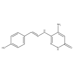4-Hydroxybenzaldehyde 2-(4-amino-1,6-dihydro-6-oxo-3-pyridazinyl)hydrazone结构式
