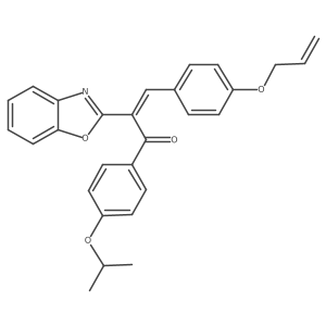 (2Z)-2-(1,3-benzoxazol-2-yl)-1-[4-(propan-2-yloxy)phenyl]-3-[4-(prop-2-en-1-yloxy)phenyl]prop-2-en-1-one结构式
