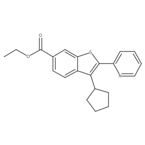 Benzo[b]thiophene-6-carboxylic acid,3-cyclopentyl-2-(2-pyridinyl)-,ethyl ester结构式