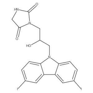 3-(3-(3,6-diiodo-9H-carbazol-9-yl)-2-hydroxypropyl)imidazolidine-2,4-dione Structure
