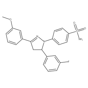 4-(5-(3-fluorophenyl)-3-(3-methoxyphenyl)-4,5-dihydro-1H-pyrazol-1-yl)benzenesulfonamide结构式