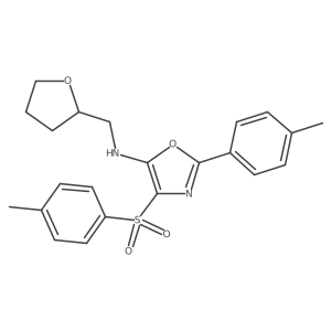 N-((tetrahydrofuran-2-yl)methyl)-2-(p-tolyl)-4-tosyloxazol-5-amine结构式