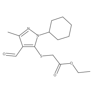 Ethyl 2-[(1-cyclohexyl-4-formyl-3-methyl-1H-pyrazol-5-yl)thio]acetate Structure