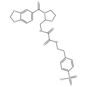 N'-[[3-(1,3-benzodioxole-5-carbonyl)oxazolidin-2-yl]methyl]-N-[2-(4-sulfamoylphenyl)ethyl]oxamide结构式