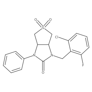1-(2-chloro-6-fluorobenzyl)-3-phenyltetrahydro-1H-thieno[3,4-d]imidazol-2(3H)-one 5,5-dioxide Structure