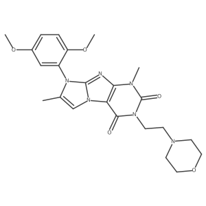 8-(2,5-dimethoxyphenyl)-1,7-dimethyl-3-(2-morpholinoethyl)-1H-imidazo[2,1-f]purine-2,4(3H,8H)-dione Structure