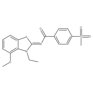 (Z)-N-(3-ethyl-4-methoxybenzo[d]thiazol-2(3H)-ylidene)-4-(methylsulfonyl)benzamide结构式