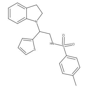 N-(2-(indolin-1-yl)-2-(thiophen-2-yl)ethyl)-4-methylbenzenesulfonamide Structure