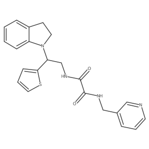 N1-(2-(indolin-1-yl)-2-(thiophen-2-yl)ethyl)-N2-(pyridin-3-ylmethyl)oxalamide结构式