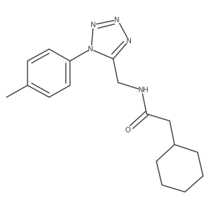 2-cyclohexyl-N-((1-(p-tolyl)-1H-tetrazol-5-yl)methyl)acetamide Structure