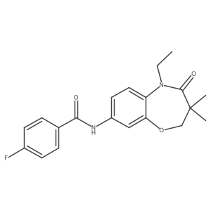 N-(5-ethyl-3,3-dimethyl-4-oxo-2,3,4,5-tetrahydrobenzo[b][1,4]oxazepin-8-yl)-4-fluorobenzamide结构式