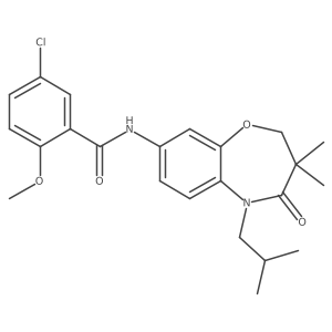 5-chloro-N-(5-isobutyl-3,3-dimethyl-4-oxo-2,3,4,5-tetrahydrobenzo[b][1,4]oxazepin-8-yl)-2-methoxybenzamide结构式