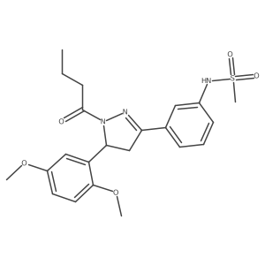 N-(3-(1-butyryl-5-(2,5-dimethoxyphenyl)-4,5-dihydro-1H-pyrazol-3-yl)phenyl)methanesulfonamide Structure